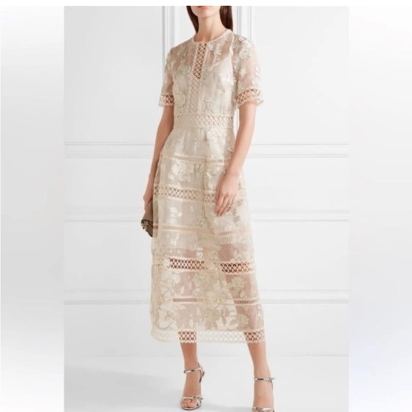 NWOT zimmermann romance  Lace Dress in Cream and Tan - Picture 2 of 10